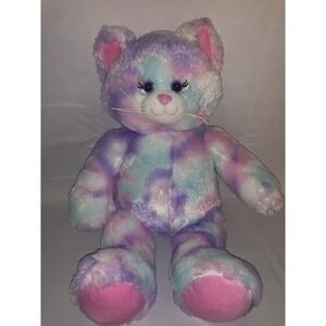 Build A Bear Plush Kitty Cat Plush 2018 Pastel Swirl Tie-Dye 16"